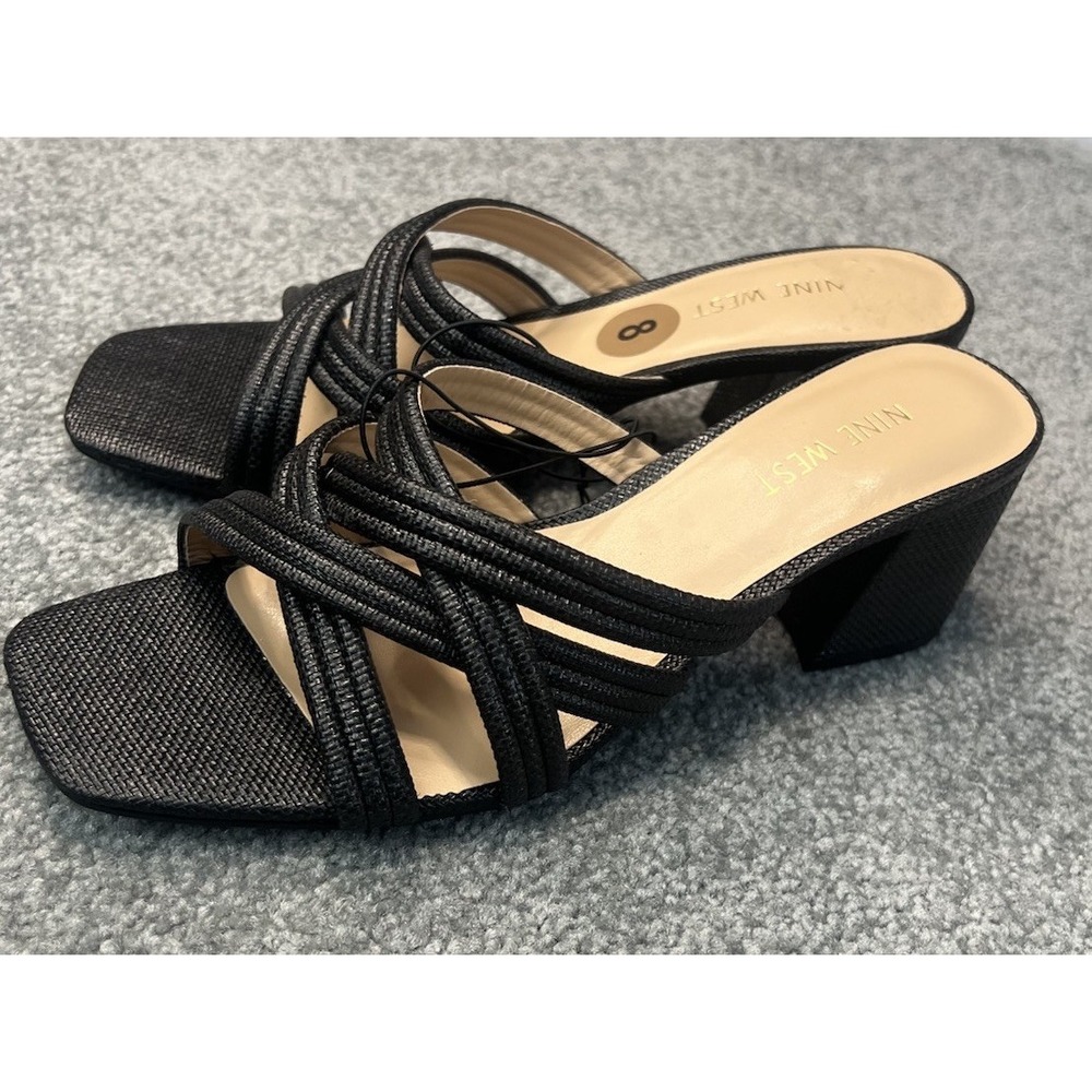 Nine West‎ Women's Black Heeled Sandals Size 8 New